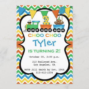 2年前の列車誕生日パーティーの招待 招待状