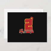 2年前の誕生日ボーイギフト消防士 シーズンポストカード (正面/裏面)