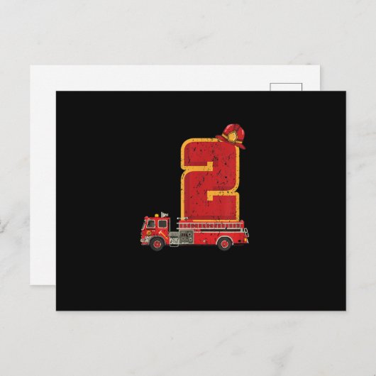 2年前の誕生日ボーイギフト消防士 シーズンポストカード (正面/裏面)
