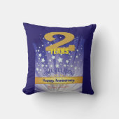 2年名前をカスタムする12ステップ記念はっきりした番号 クッション (正面)