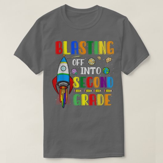 2年生から学校におもしろい向かって爆破 Tシャツ (デザイン正面)