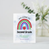 2年生かわいい虹はがき ポストカード (スタンド正面)