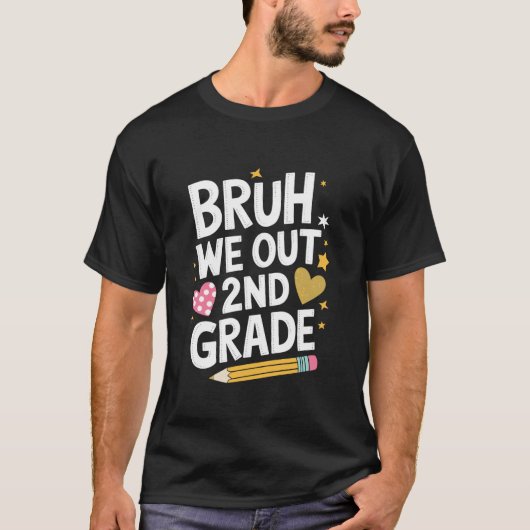 2年生と学校の授業 Bruh We Out 2nd Tシャツ (正面)