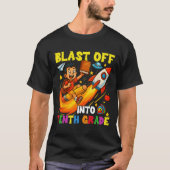 2年生にロケット発射!楽しいバックトゥスクールデザイン Tシャツ (正面)