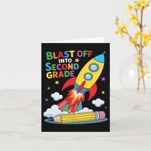 2年生に突入！学校初日 カード (黄色い花)