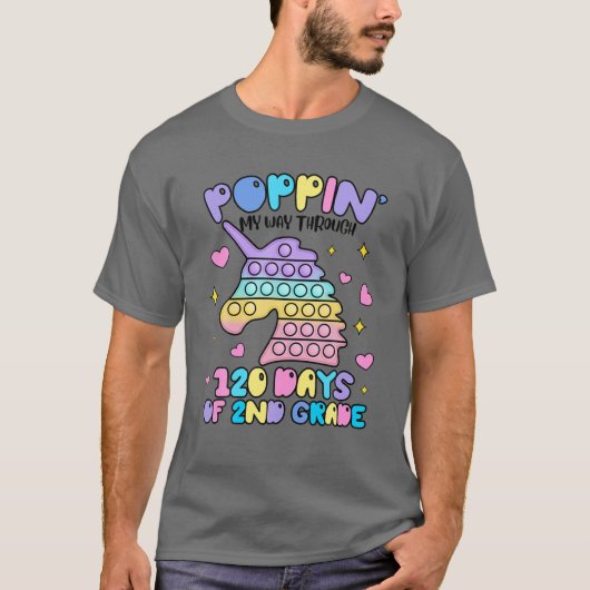 2年生のかわいいUの120日を通って私の道をPoppin Tシャツ (正面)