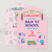 2年生のみなさん学校へようこそ 招待状 (正面/裏面)