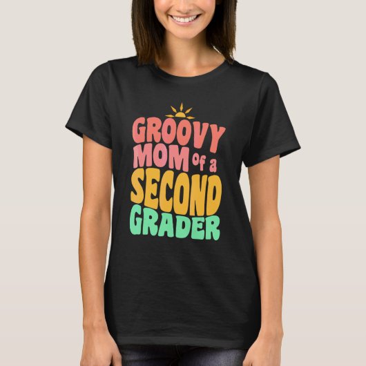 2年生のグルービーなママの小学校の初日  Tシャツ (正面)