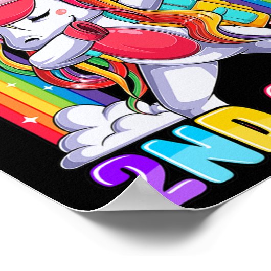 2年生のダビング・ユニコーンを押し戻す準備ができている ポスター (角)