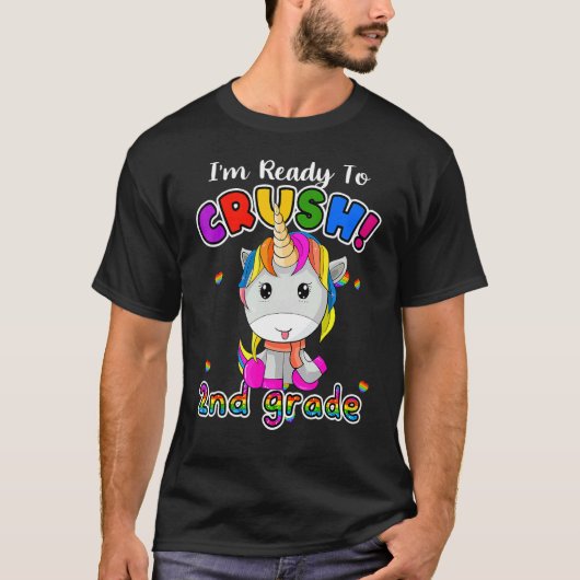 2年生のダビング・ユニコーンを押し戻す準備ができている Tシャツ (正面)