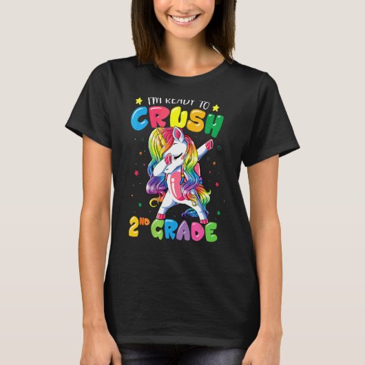 2年生のダビング・ユニコーンを押し戻す準備ができている Tシャツ (正面)