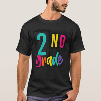 2年生のヒョウ柄の学校の新しい学年のはじまりの文房具 Tシャツ