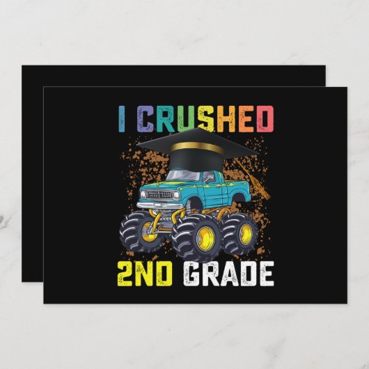 2年生のモンスタートラックの卒業式をつぶした 招待状 (正面/裏面)