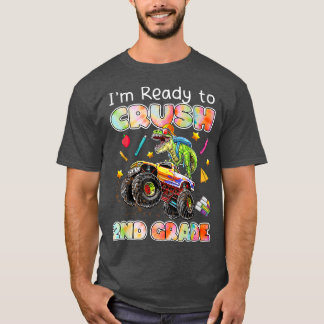 2年生のモンスタートラックの恐竜を粉砕する準備ができている Tシャツ