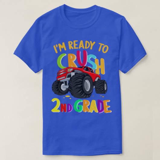 2年生のモンスタートラックを押し戻す準備ができている Tシャツ (デザイン正面)