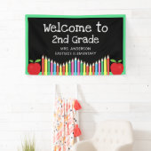 2年生のリンゴ色鉛筆へようこそ 横断幕 (インサイチュ)