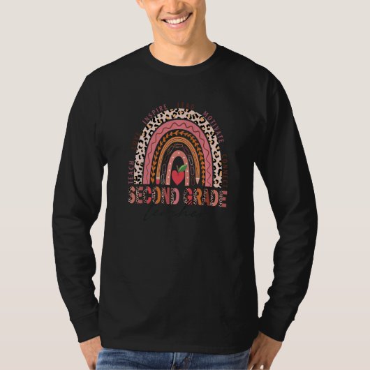 2年生の先生のためのバックトゥスクール 2nd Teach Love Tシャツ (正面)