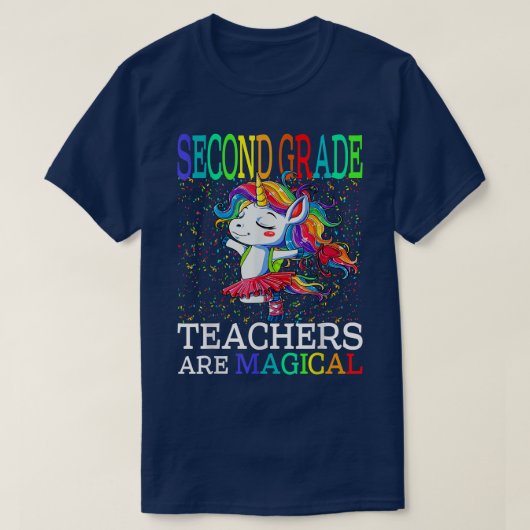 2年生の先生は戻る魔法のユニコーンである Tシャツ (デザイン正面)