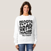 2年生の先生 ブラックタイポグラフィー スウェットシャツ (正面フル)