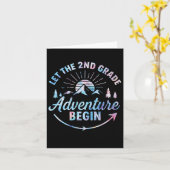 2年生の冒険が始まる レトロな初日 カード (黄色い花)