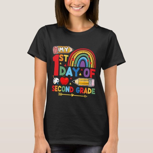 2年生の初めての登校日 虹 Tシャツ (正面)
