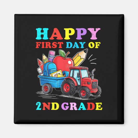 2年生の初登校日 トラックターバックトゥスクール マグネット (正面)