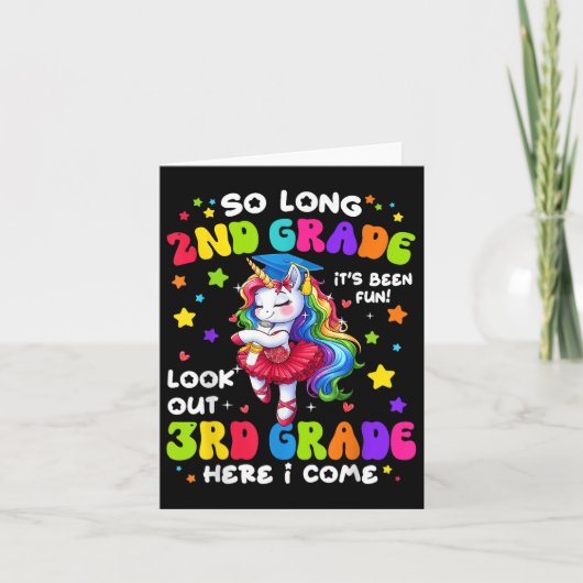 2年生の卒業女の子3年生ここ来国連 カード (正面)