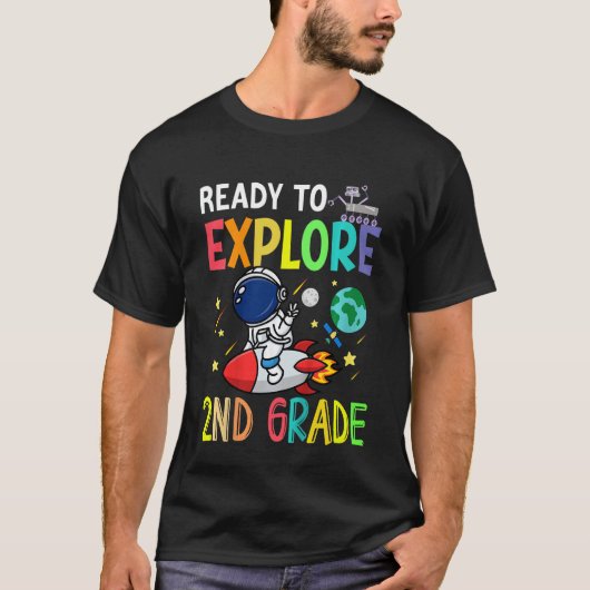 2年生の宇宙飛行士を戻って探索する準備ができている子供たち Tシャツ (正面)