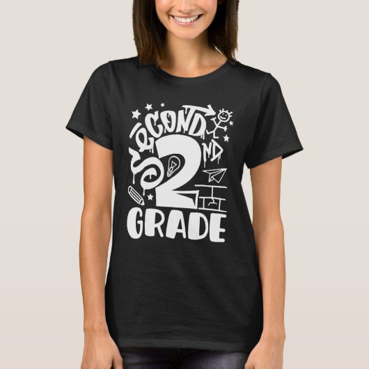 2年生の少年が学校先生初日に戻る Tシャツ (正面)