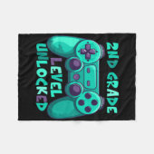 2年生の少年ゲーマーレベルCkから学校1日目 フリースブランケット (正面(横))