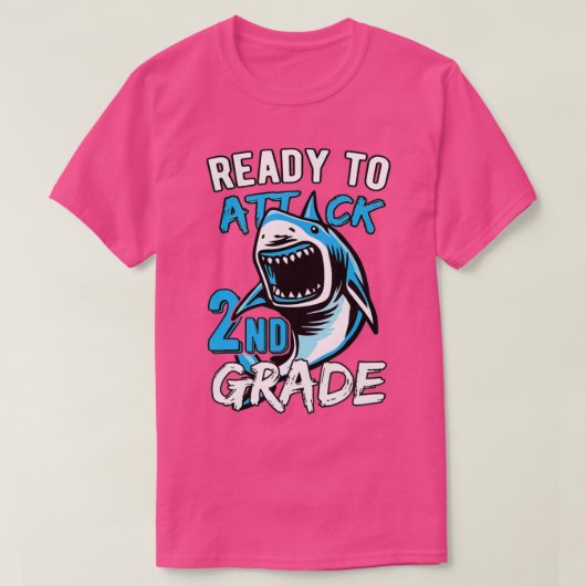 2年生の少年新学期の子供を攻撃する準備ができている Tシャツ (デザイン正面)