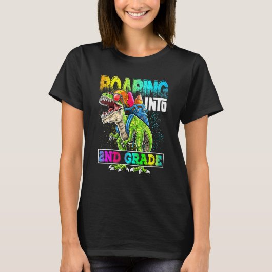 2年生の恐竜のレックス新学期 Tシャツ (正面)
