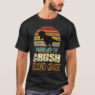 2年生の恐竜をSに押し戻す準備ができている Tシャツ