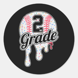 2年生の新学期野球ドリップアイスクリームB ラウンドシール