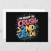 2年生の新学期、やる気満々! 招待状 (正面/裏面)