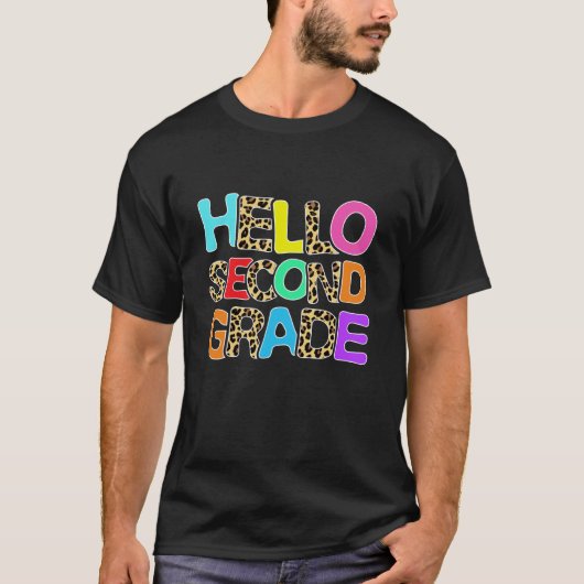 2年生の新学期 ヒョウ柄の2年生 Tシャツ (正面)