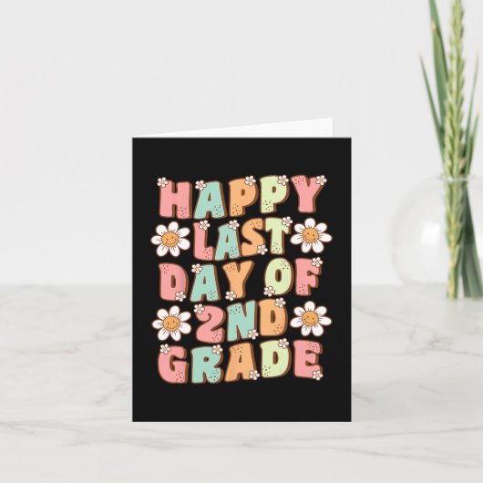 2年生の最後の日かわいいグルービー2年生のお茶 カード (正面)