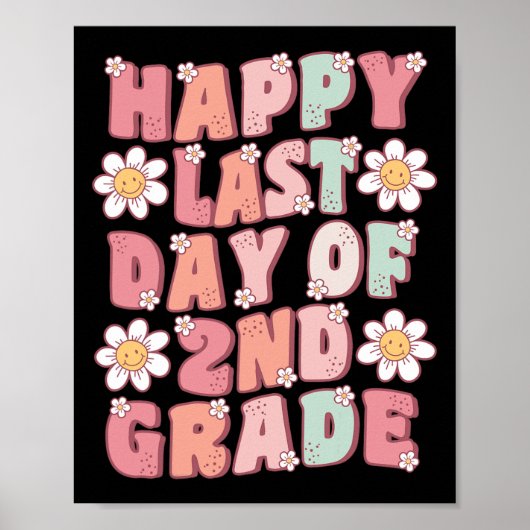 2年生の最後の日かわいいグルービー2年生のお茶 ポスター (正面)