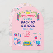 2年生の皆さん、学校へようこそ！ 招待状 (正面/裏面)