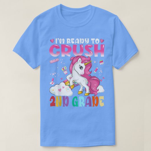 2年生の魔法のユニコーンをつぶす準備ができている子供たち Tシャツ (デザイン正面)