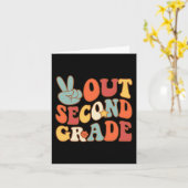 2年生のGroovyな最後の学校生活にサインアウト カード (黄色い花)