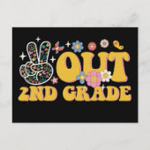 2年生のGroovy最後の学校の日をピースアウト ポストカード (正面)