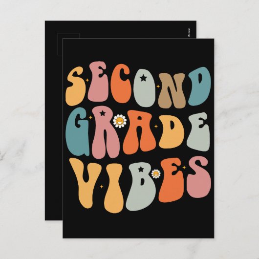 2年生のVibes新学期Groovy学校 シーズンポストカード (正面/裏面)