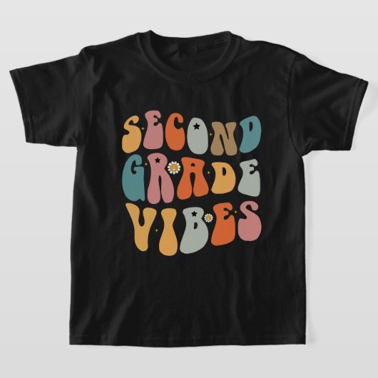 2年生のVibes新学期Groovy学校 Tシャツ (レイダウン)