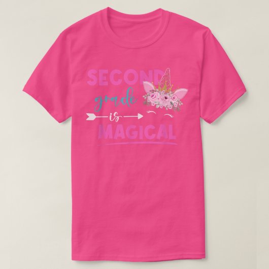 2年生は魔法のユニコーン2年生先生 Tシャツ (デザイン正面)