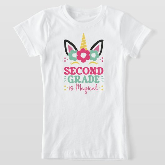 2年生は魔法の新学期ユニコーン Tシャツ (レイダウン)