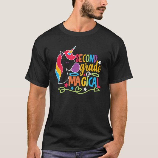 2年生はScに戻る魔法のユニコーン虹 Tシャツ (正面)