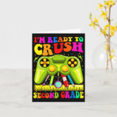 2年生をぶっ飛ばすぞ!ビデオゲーム風の学校チェッカー カード (黄色い花)