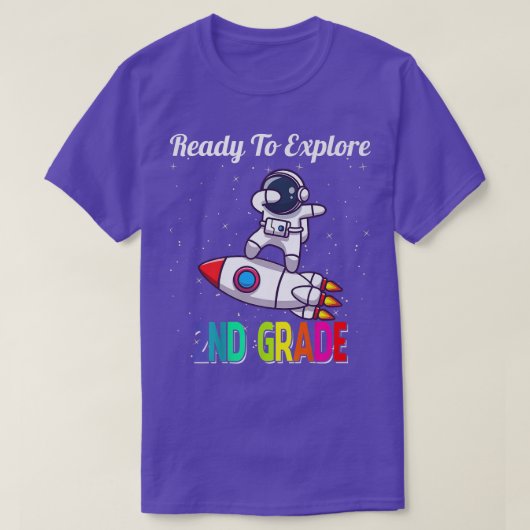 2年生を探索する準備ができたかわいいダブングアストロノーツB Tシャツ (デザイン正面)