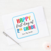 2年生カラフルの学校のステッカー（正方形） スクエアシール (封筒)